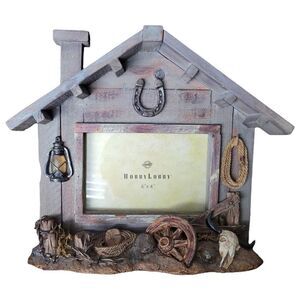 Country Western Cowboy Rancher 3D Picture Frame 6x4 Wood & Resin Tabletop